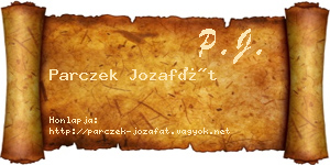 Parczek Jozafát névjegykártya
